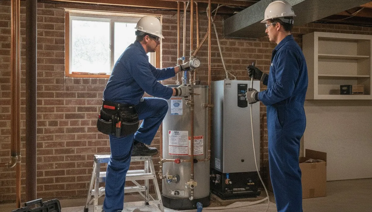 Plumber repairing a pipe in Oak Park, IL for residential plumbing service
