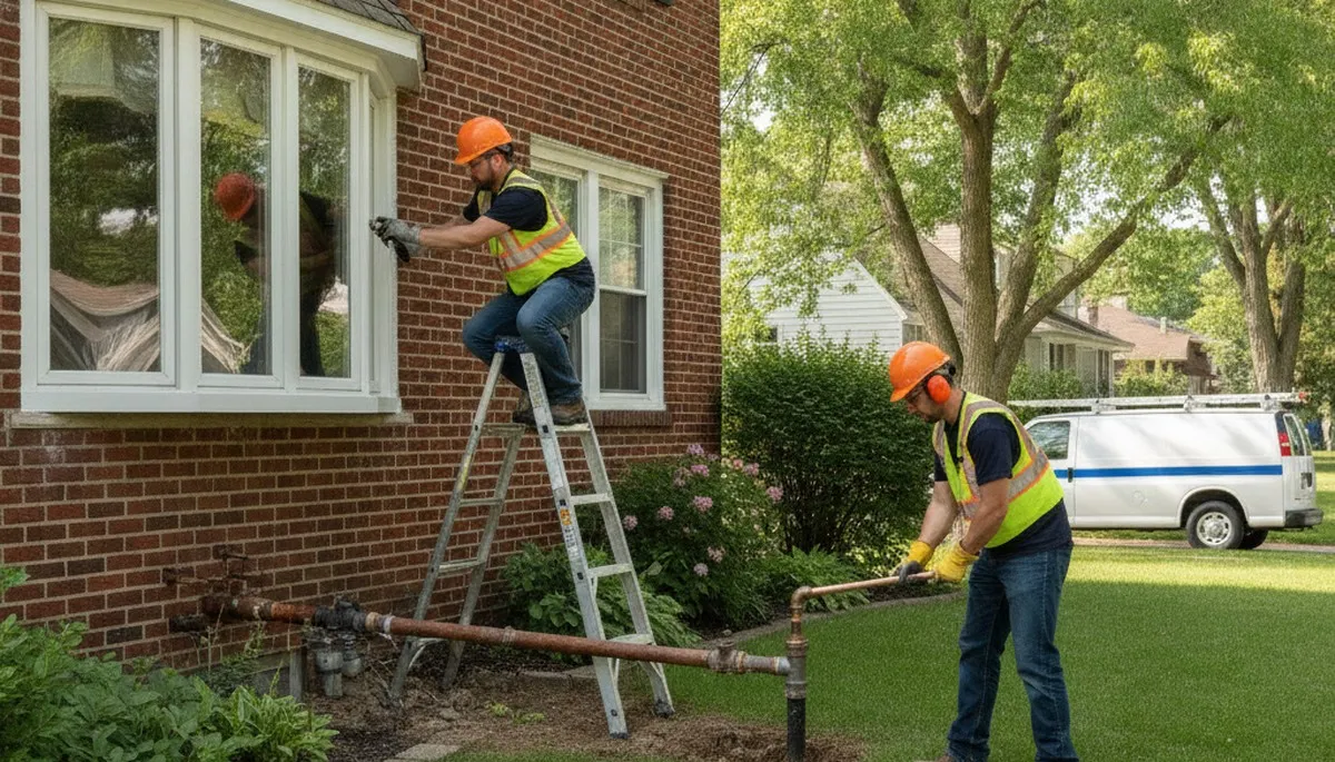 Plumber repairing a leak in Oak Park, IL for plumbing repair service