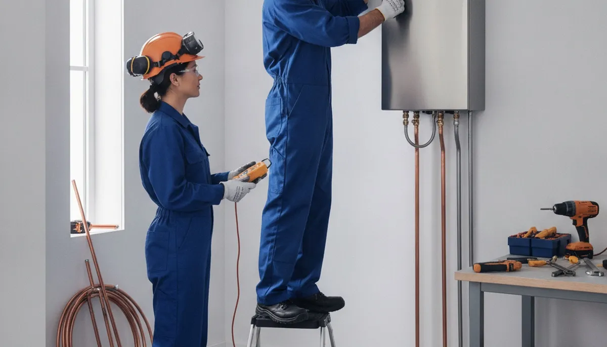 Tankless water heater installation in Oak Park, IL by On Call Plumbers
