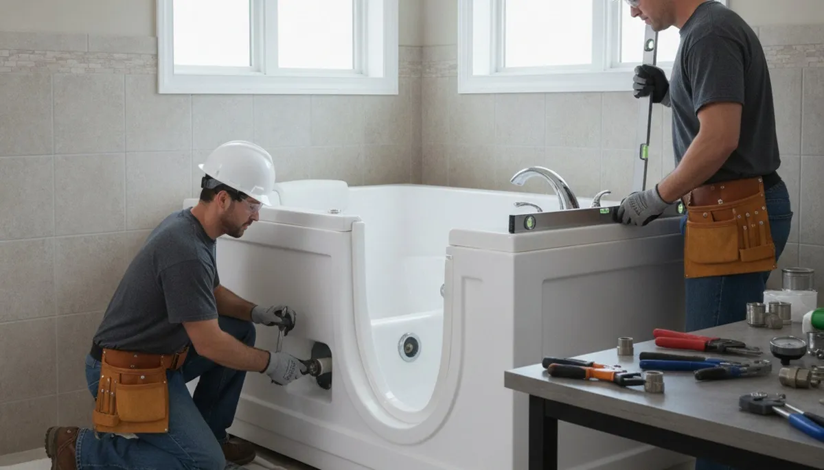 Walk-in tub installation for safer bathing in Oak Park, IL by On Call Plumbers